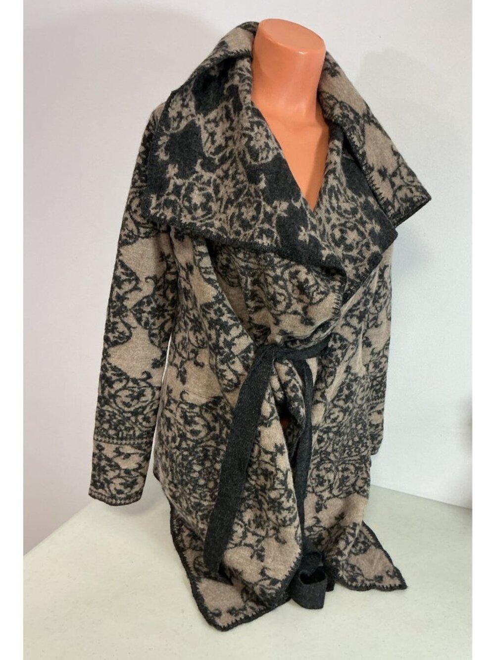 Peruvian Connection Alpaca Wool Cardigan Wrap Belted Womens XS